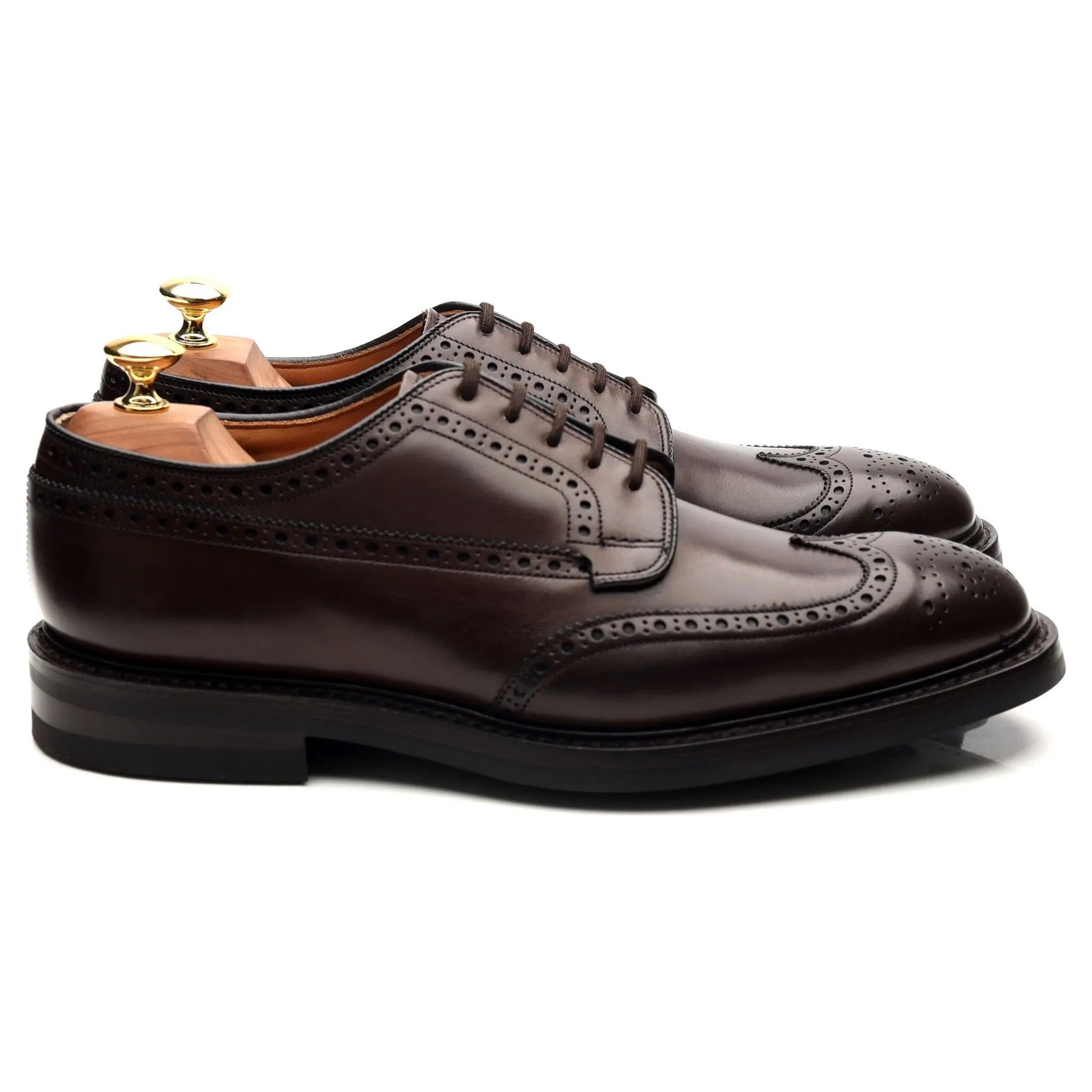 'Grafton' Dark Brown Leather Derby Brogues UK 8 F