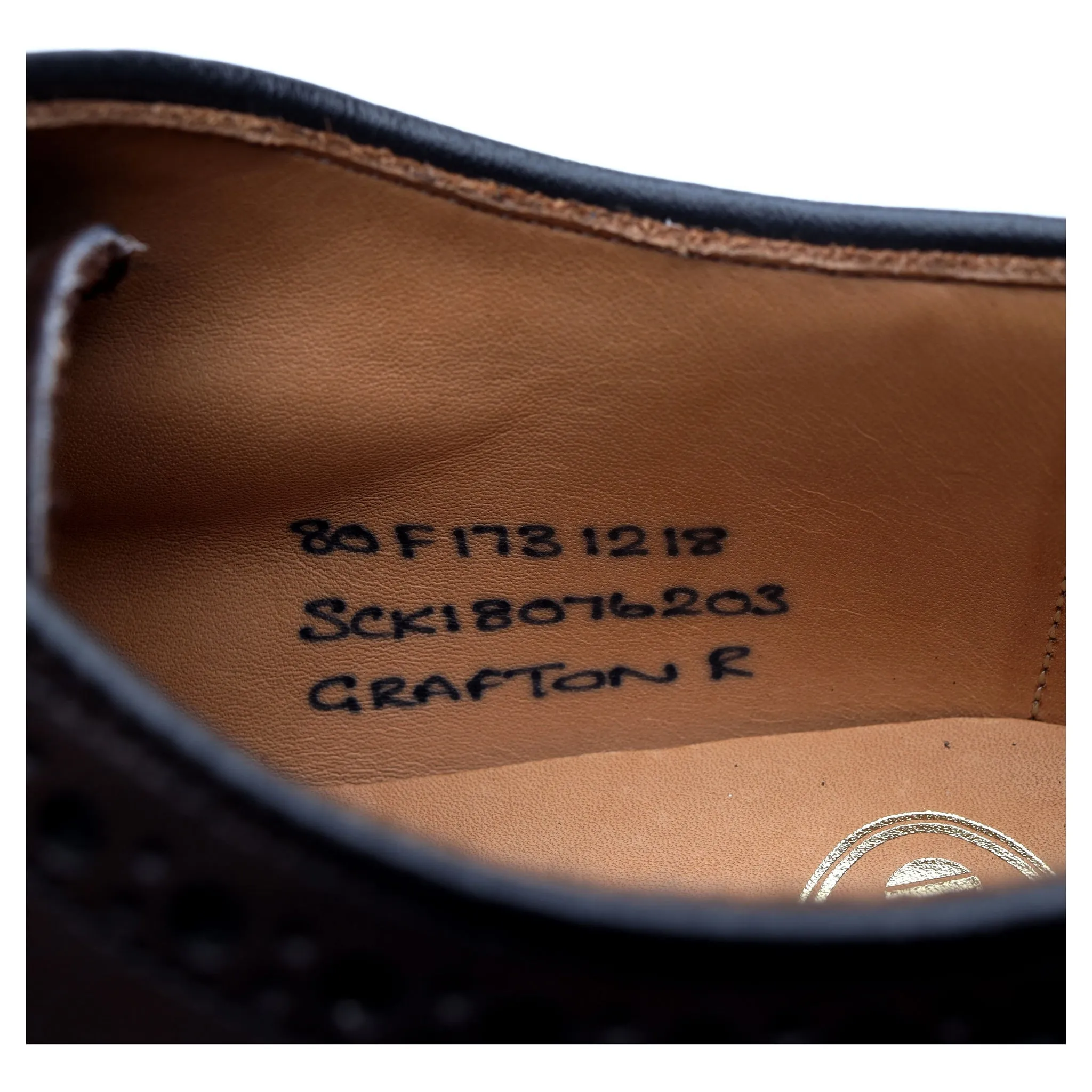 'Grafton' Dark Brown Leather Derby Brogues UK 8 F