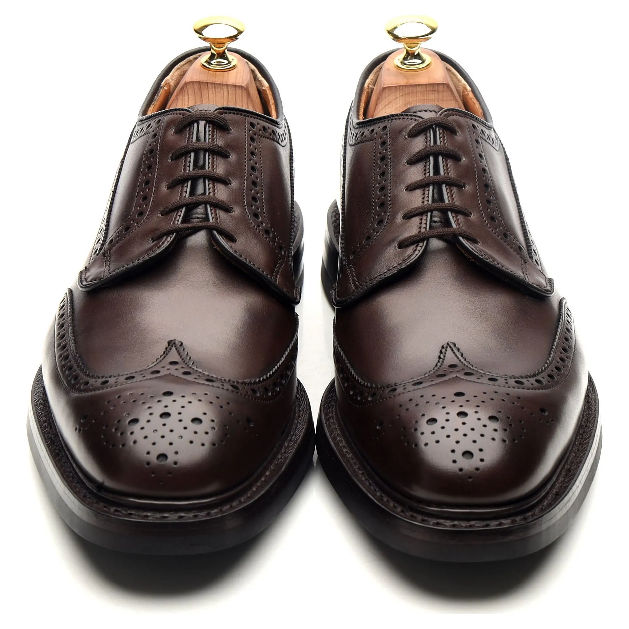 'Grafton' Dark Brown Leather Derby Brogues UK 8 F