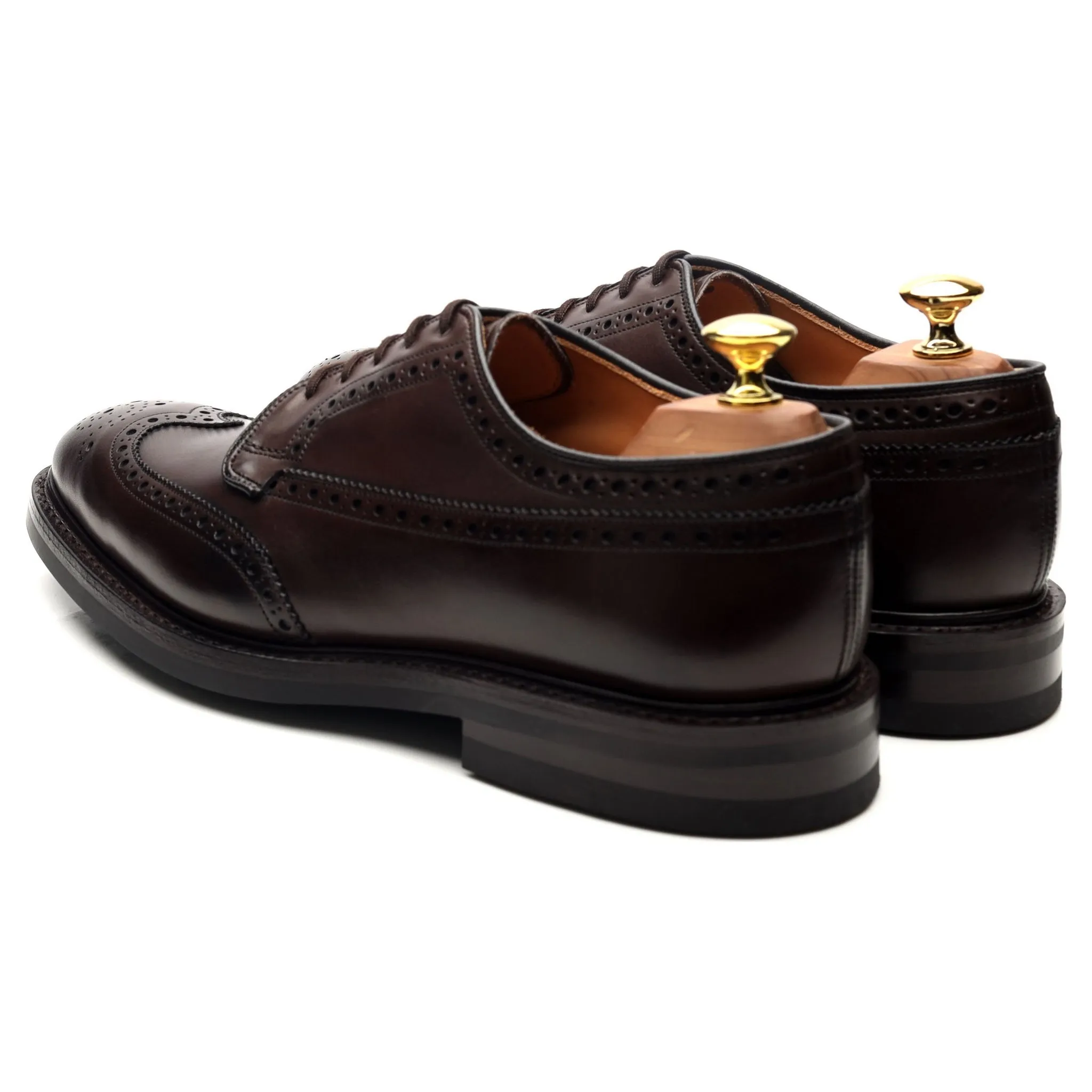 'Grafton' Dark Brown Leather Derby Brogues UK 8 F