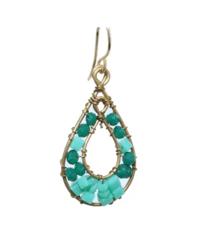 Green Delica Beaded Earrings