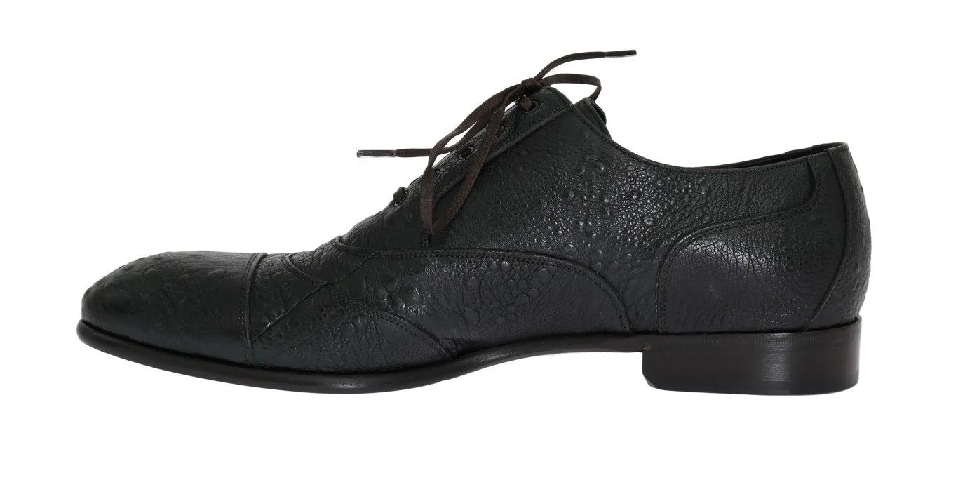 Green Frog Skin Leather Formal Shoes