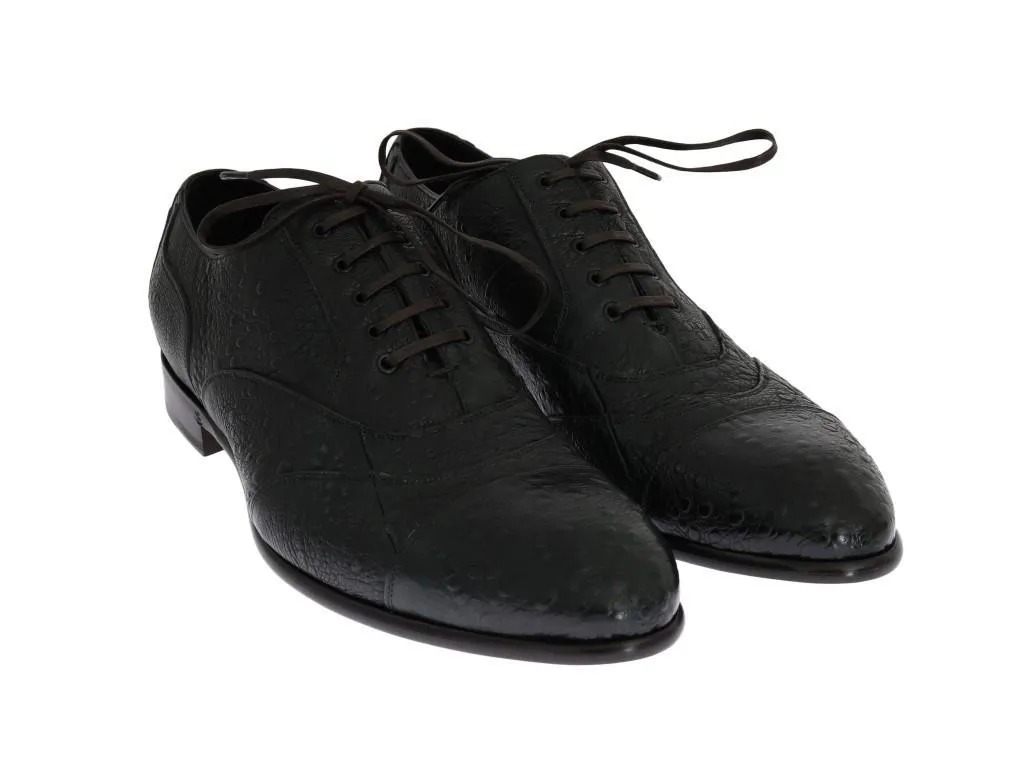 Green Frog Skin Leather Formal Shoes
