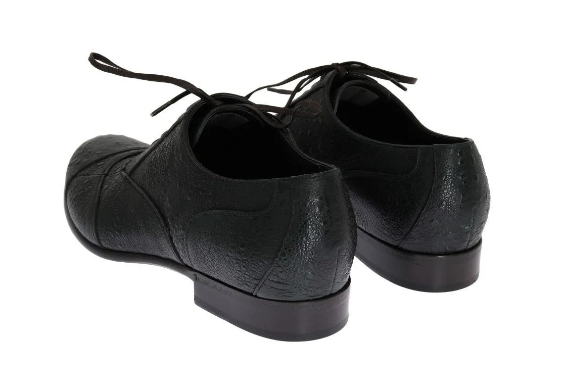 Green Frog Skin Leather Formal Shoes