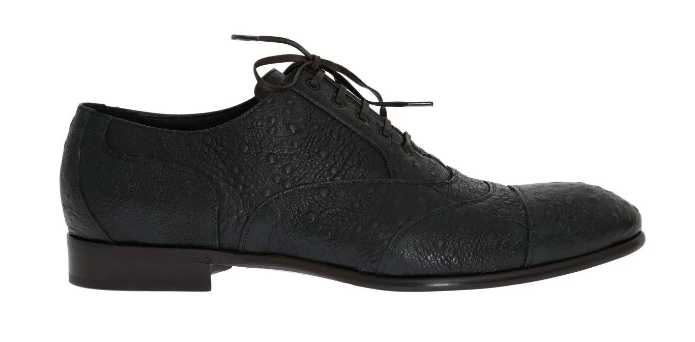 Green Frog Skin Leather Formal Shoes