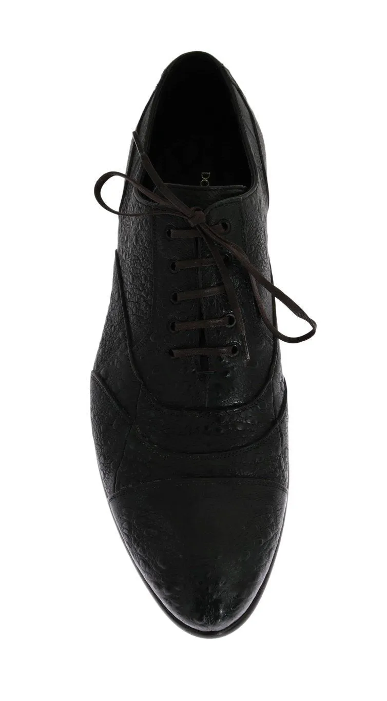 Green Frog Skin Leather Formal Shoes