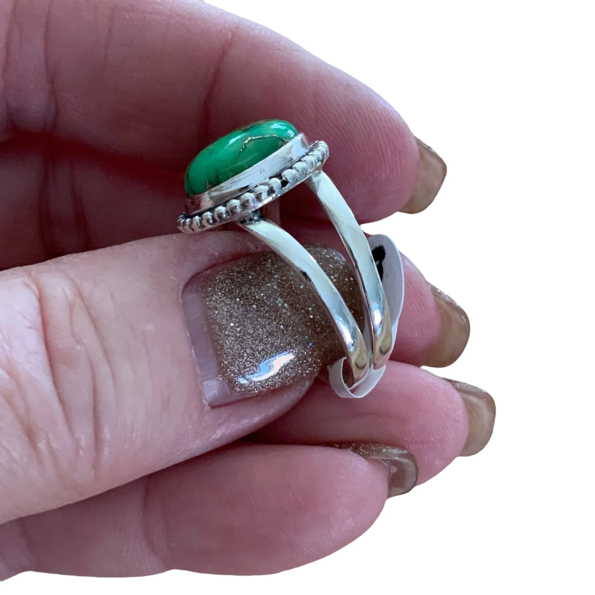 Green Mojave Turquoise Solid 925 Sterling Silver Ring