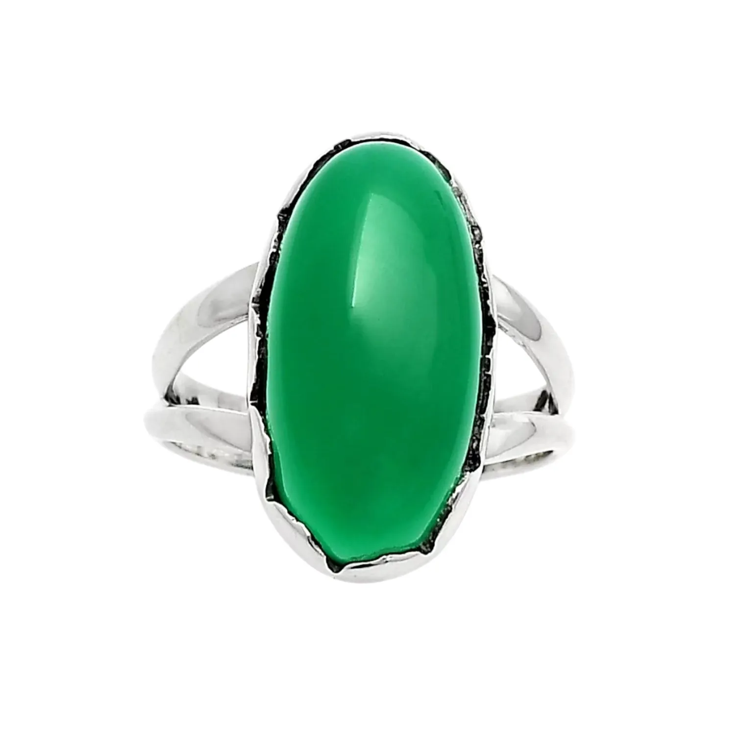 Green Onyx Solid 925 Sterling Silver Ring 7