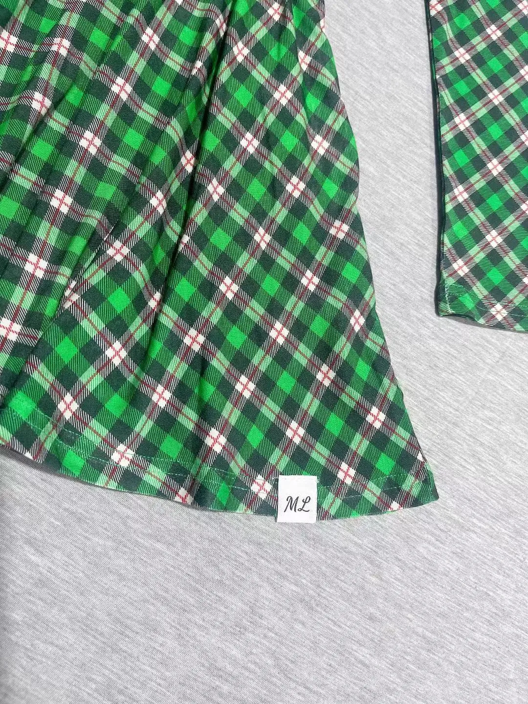Green Plaid Bamboo twirl