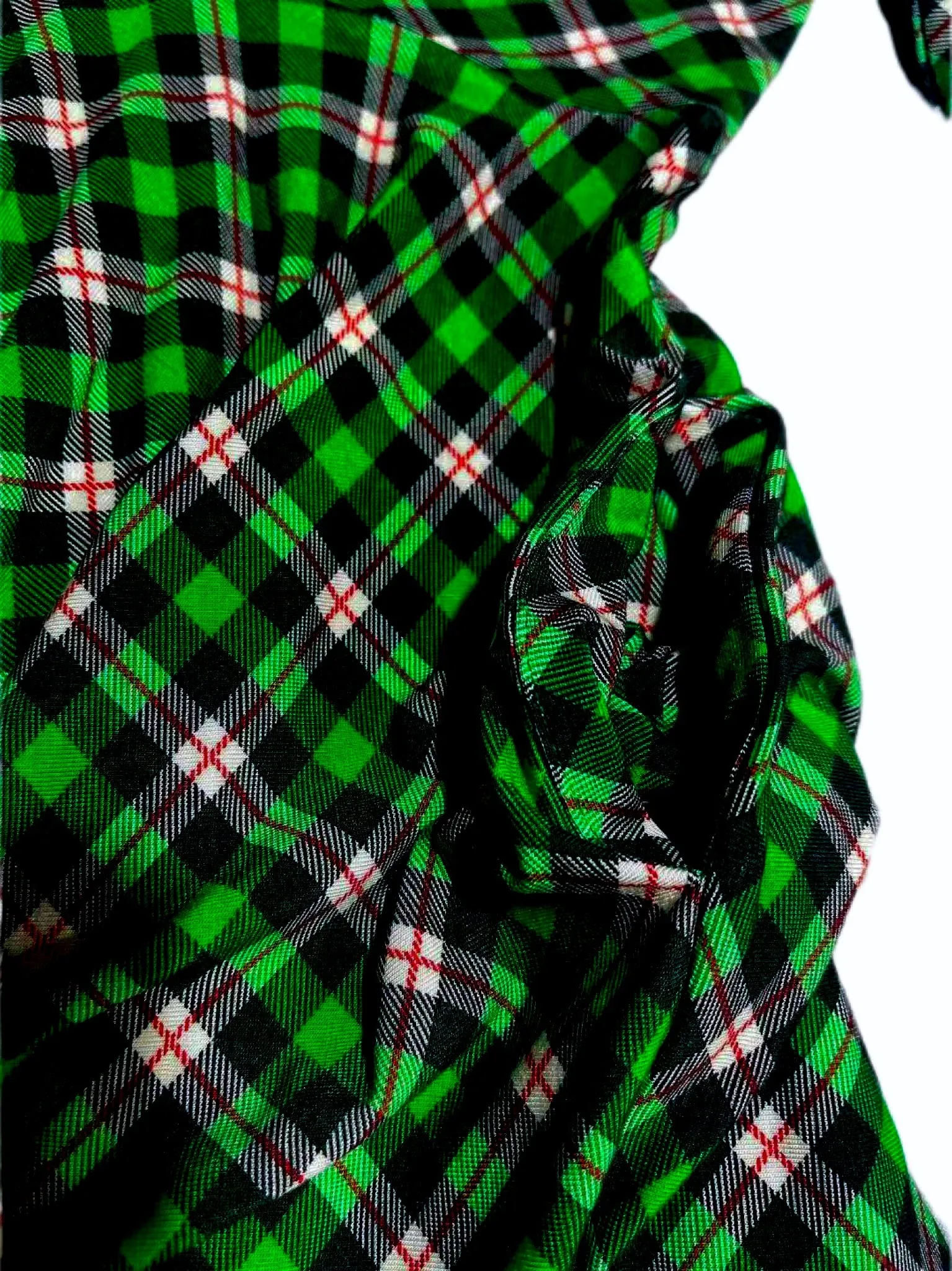 Green Plaid Bamboo twirl