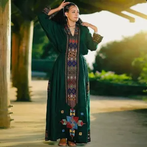 Green Raya Habsha Dress