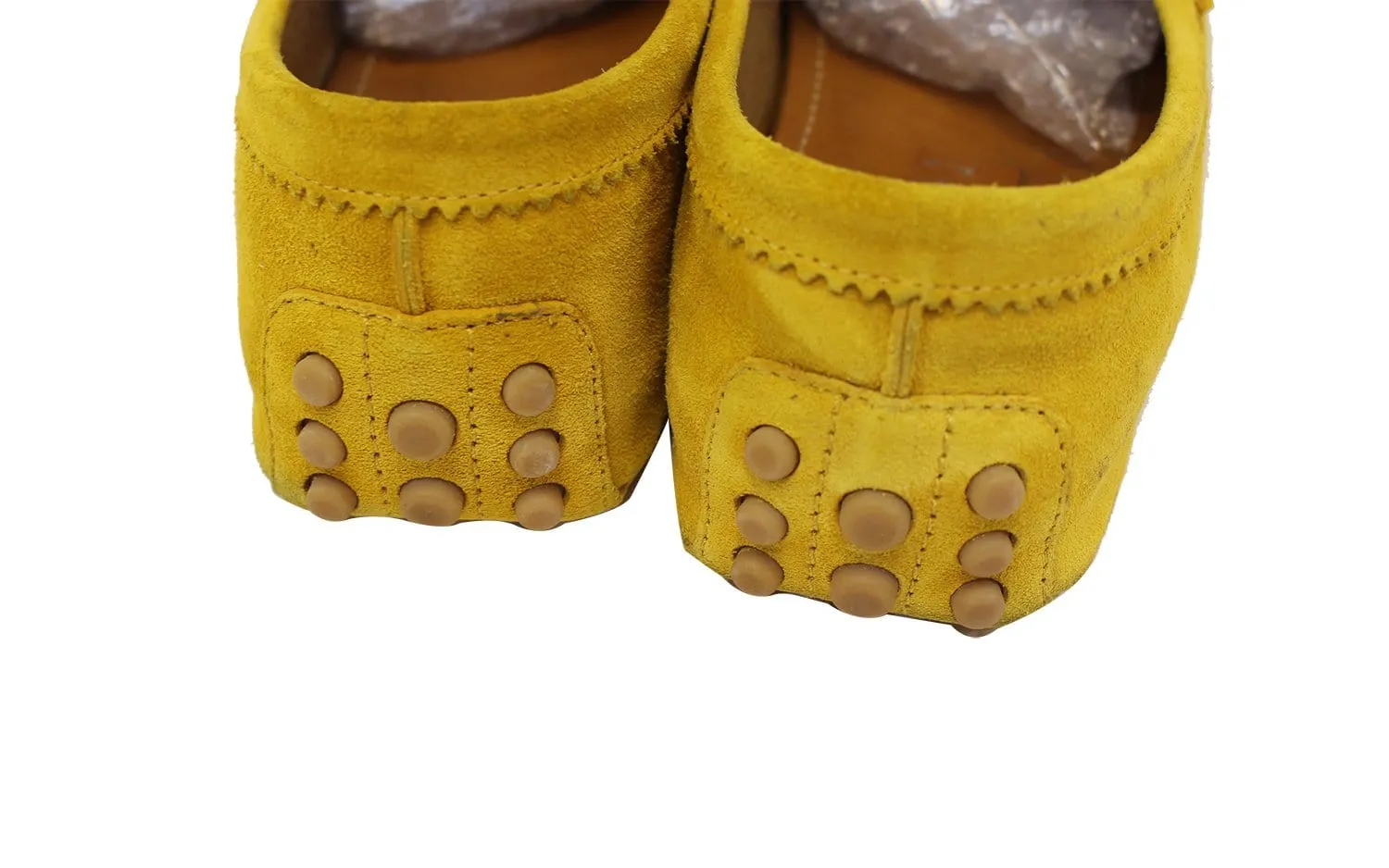 Gucci Men's Yellow Suede web Driver Loafer Size 7.1/2 G