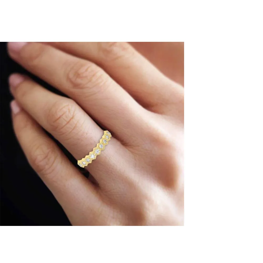 Half Eternity Wedding Bands/ Matching Bands/ Handmade Stackable Rings