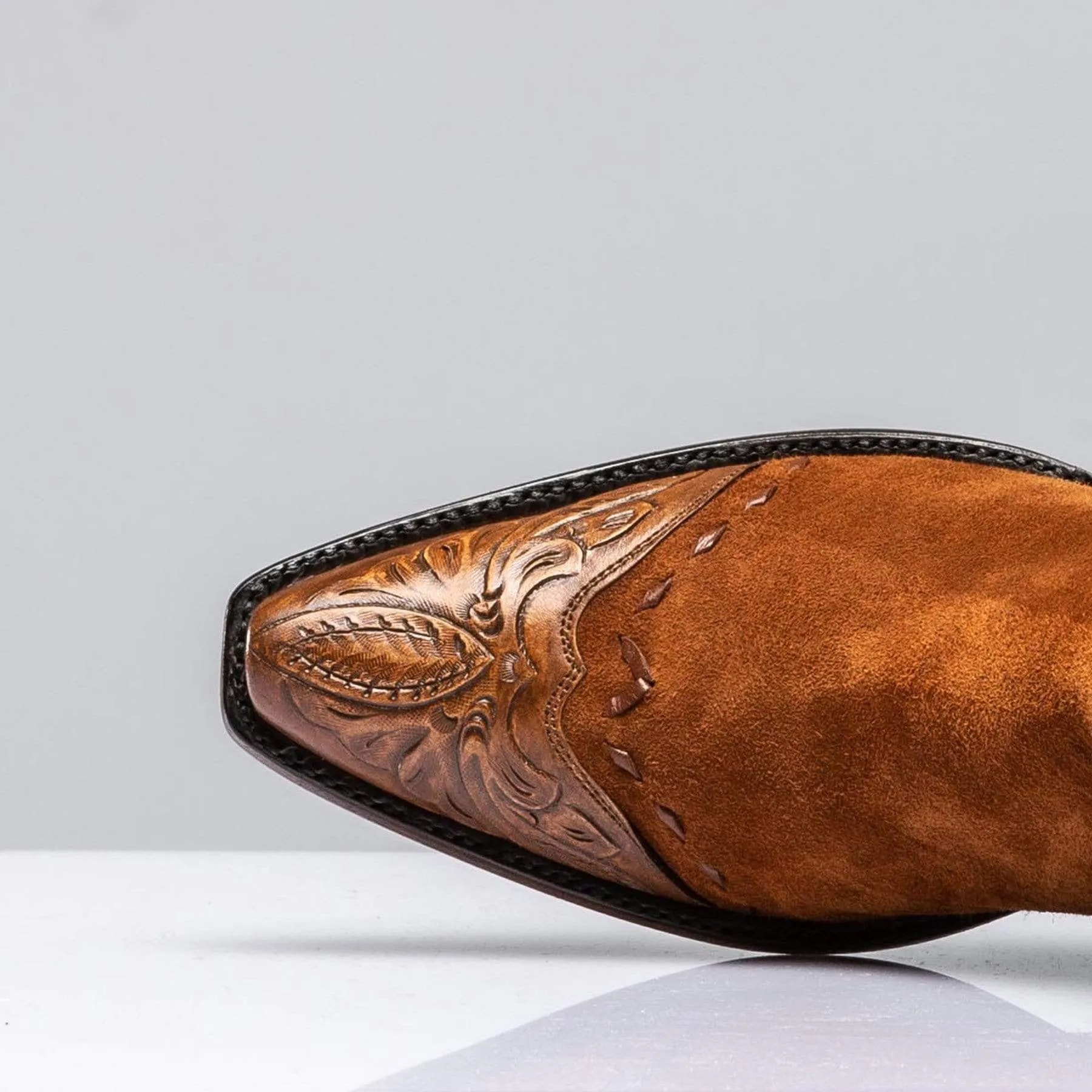 Hand Tooled Calfskin on Suede Zorro