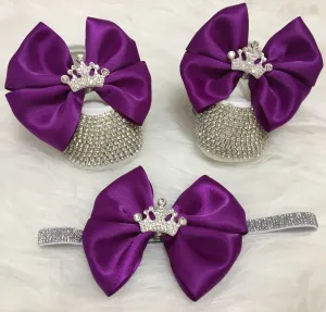 Handmade Baby Girl Crown Charm Crystal Shoes