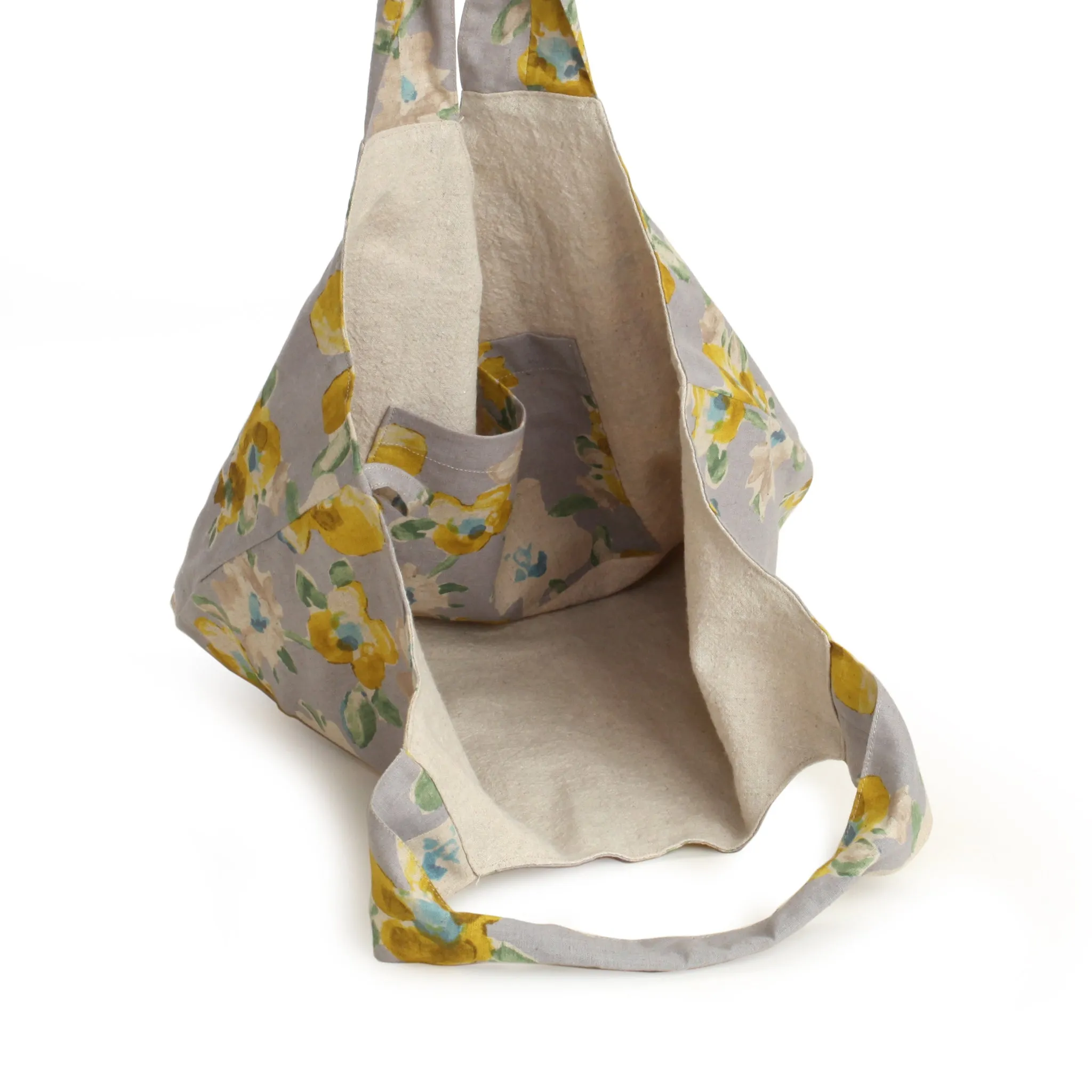 Handmade Cotton Bag with Yellow Flowers