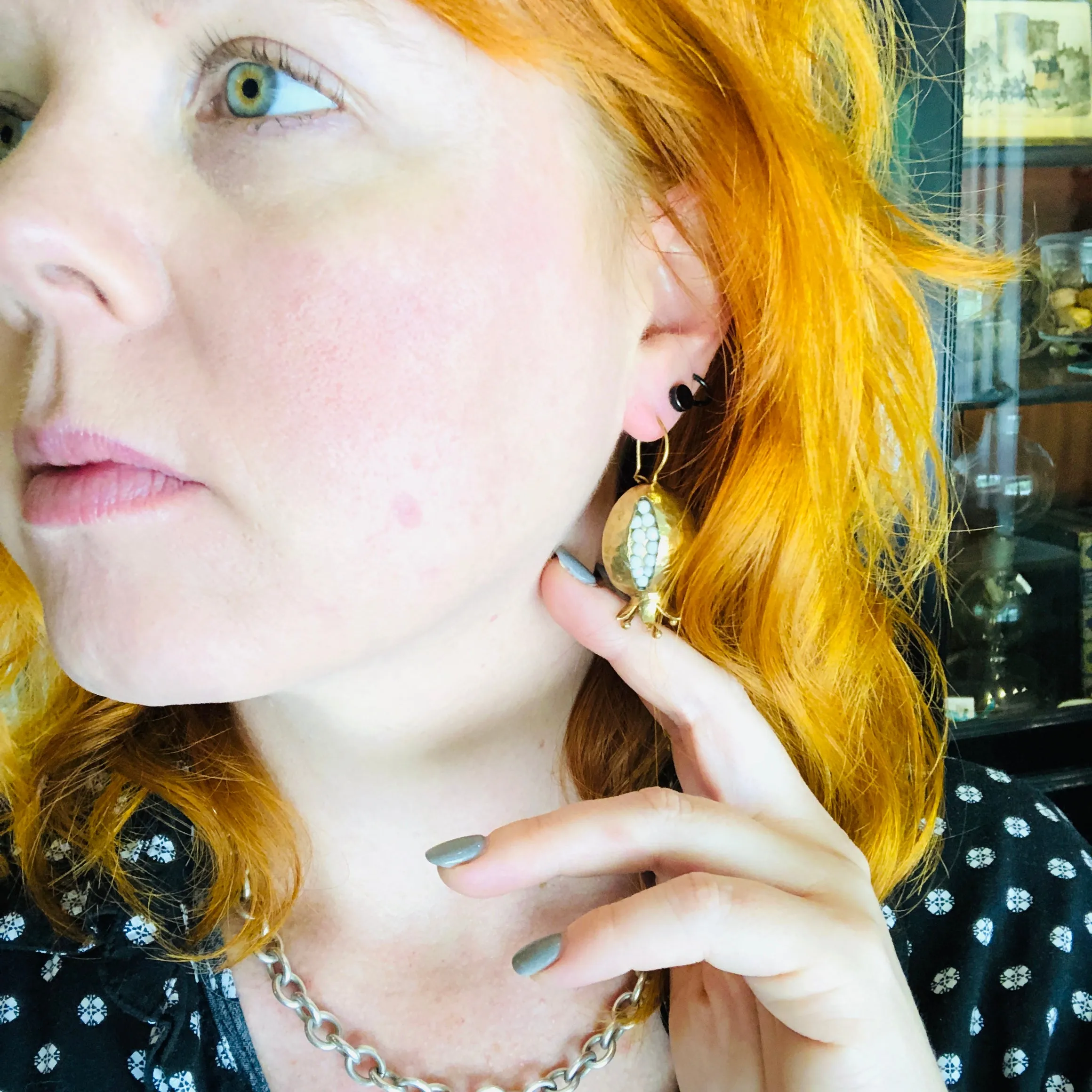 Handmade Gold Pomegranate Granada Earrings from Istanbul