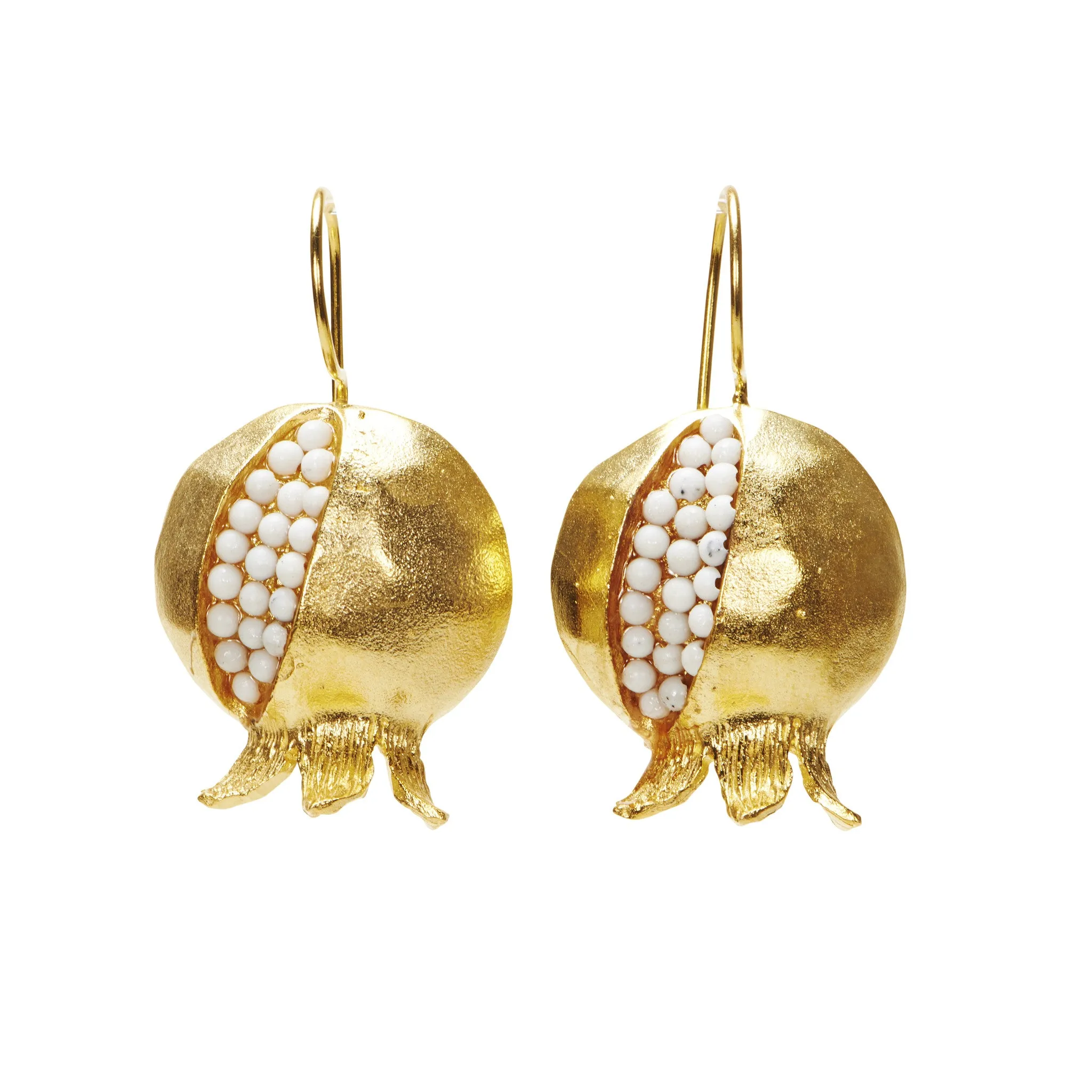 Handmade Gold Pomegranate Granada Earrings from Istanbul