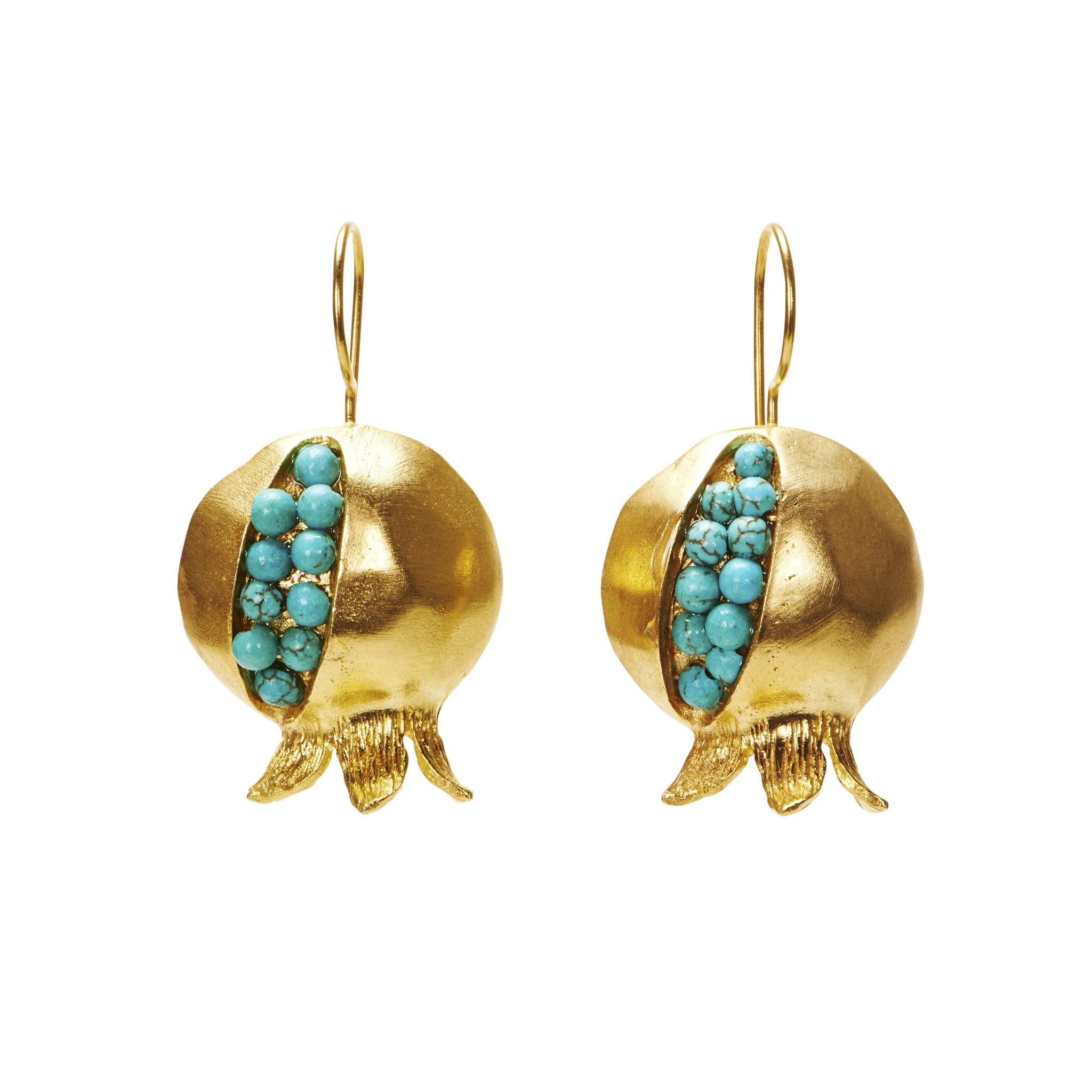 Handmade Gold Pomegranate Granada Earrings from Istanbul