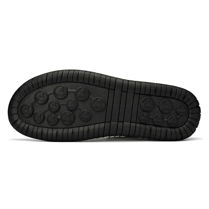 Handmade Leather Casual Men Shoes – Designer Sneakers, Breathable Leather Ankle Boots for Men, Outdoor Footwear