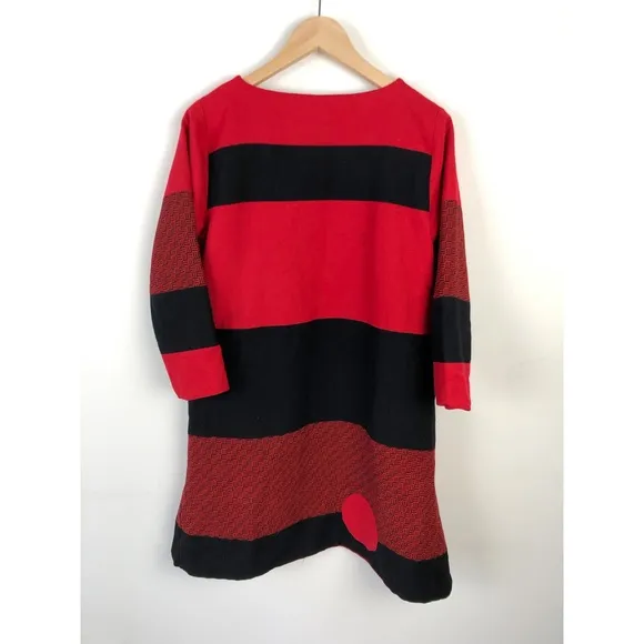 Handmade Red Patch Midi Dress