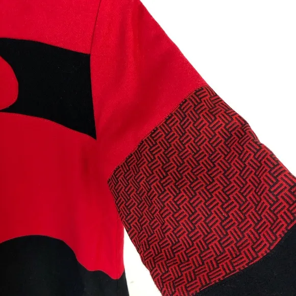 Handmade Red Patch Midi Dress