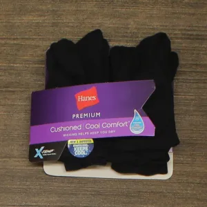 Hanes Women's 6-Pack Premium Crew Cushion Socks 709/6 709 Black 5-9