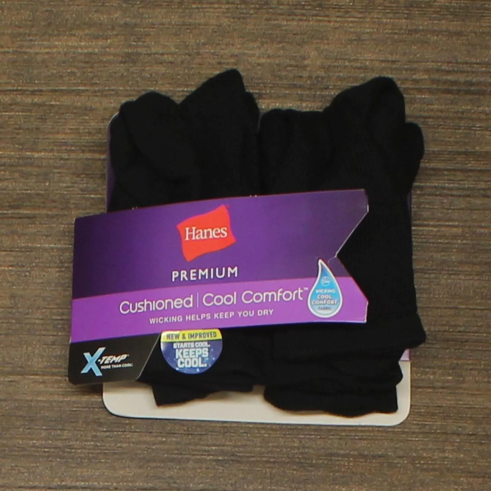 Hanes Women's 6-Pack Premium Crew Cushion Socks 709/6 709 Black 5-9