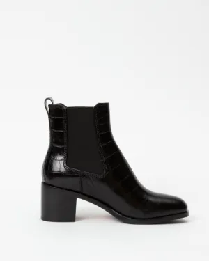 Hazel Chelsea Boot | Black Croc