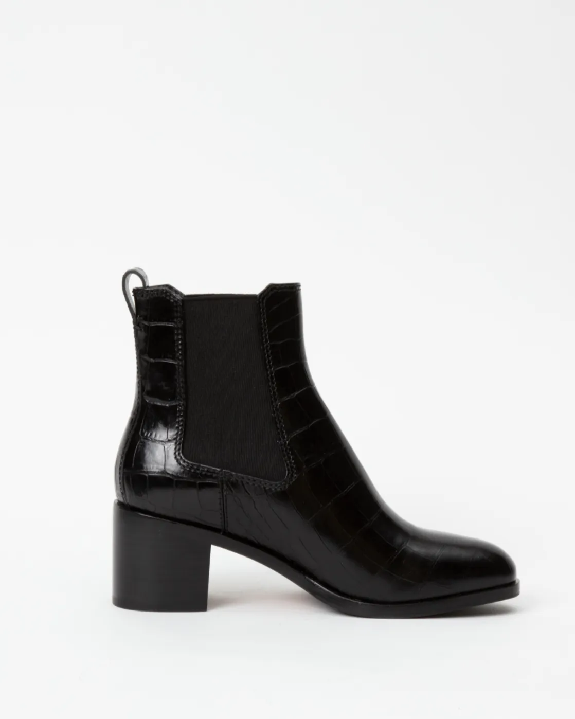Hazel Chelsea Boot | Black Croc