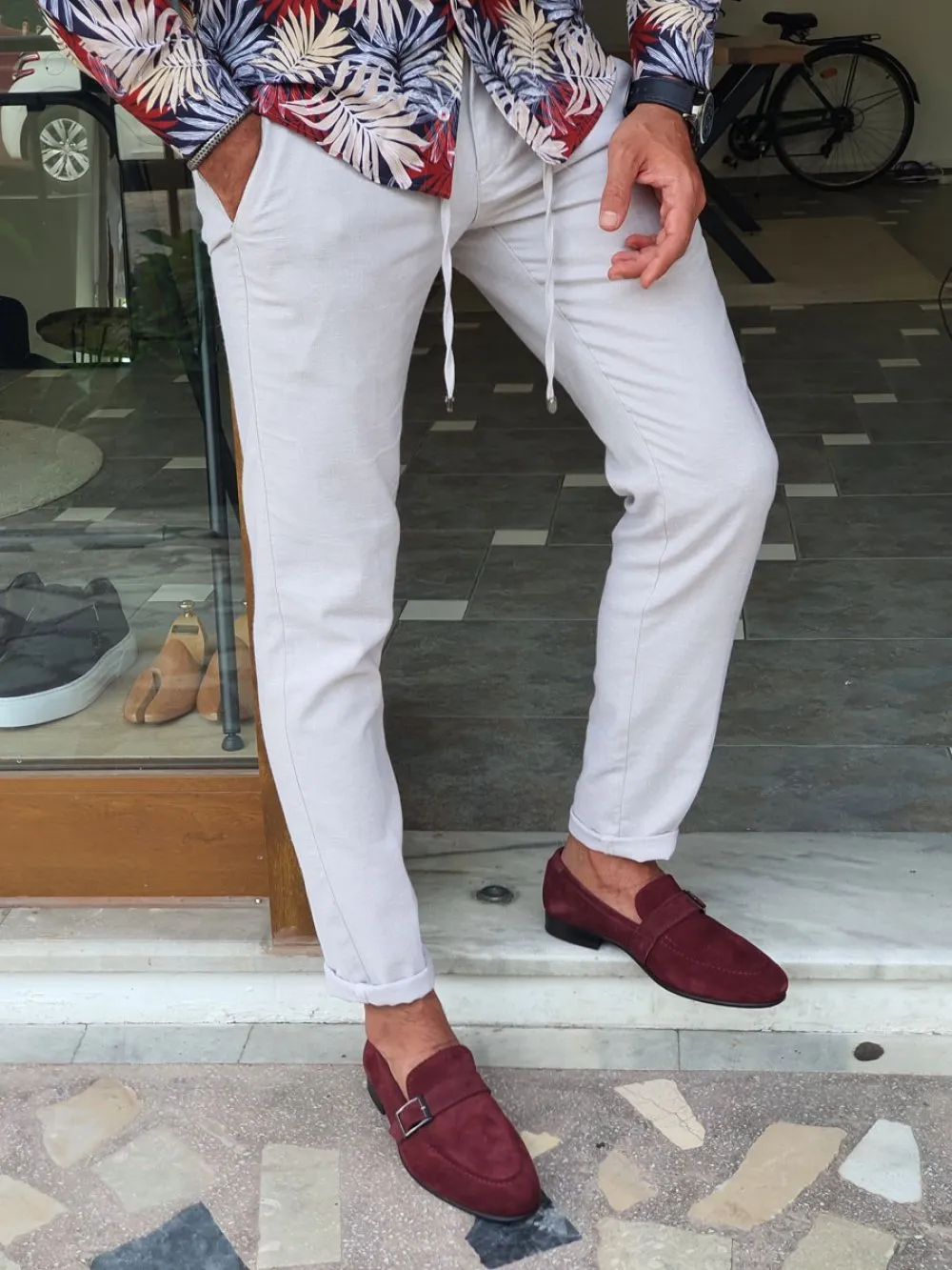 Henderson Claret Red Suede Buckle Loafers