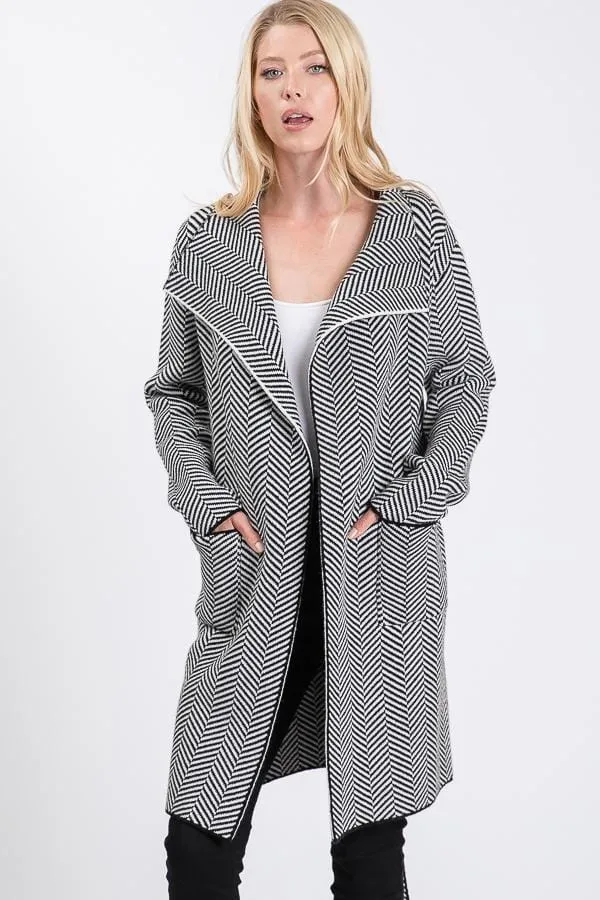 HERRINGBONE CARDIGAN