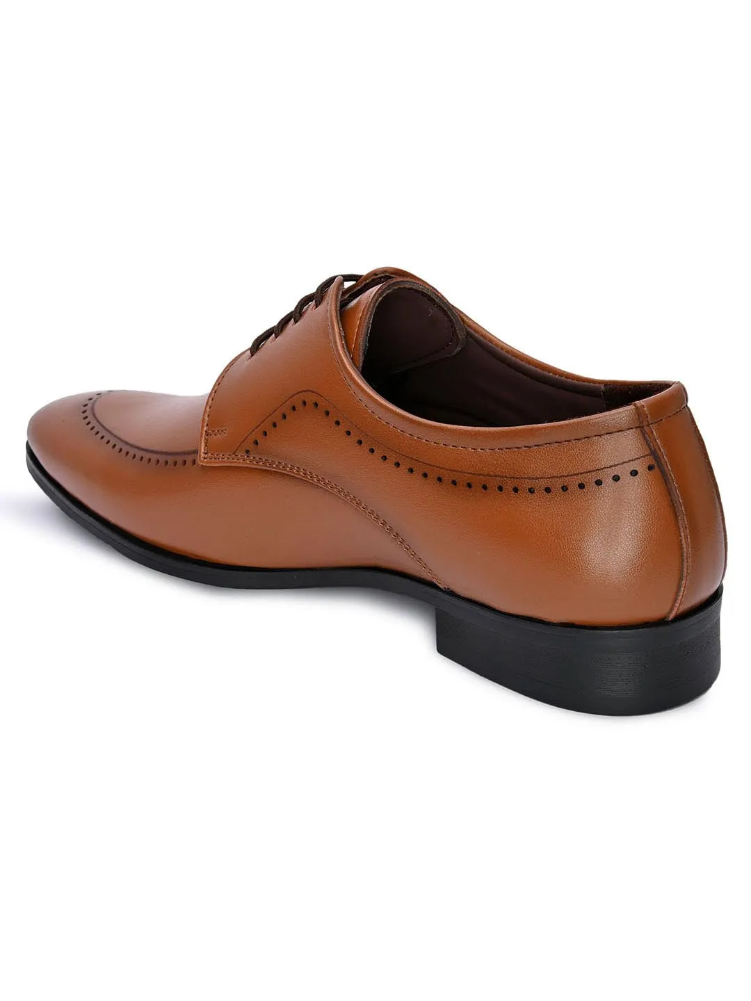 Hydes N Hues Men Tan Brown Solid Formal Derby Shoes