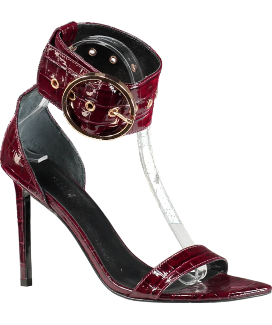 Ingiliz Red Adele 01 Patent Croco Embossed Leather Sandal UK 3 EU 36 👠