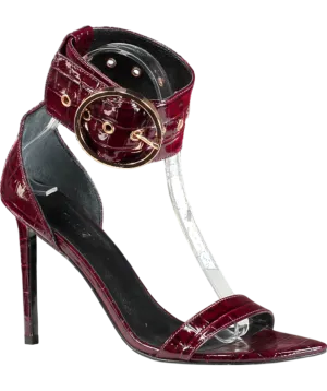 Ingiliz Red Adele 01 Patent Croco Embossed Leather Sandal UK 3 EU 36 👠