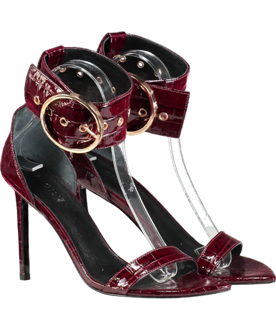 Ingiliz Red Adele 01 Patent Croco Embossed Leather Sandal UK 3 EU 36 👠