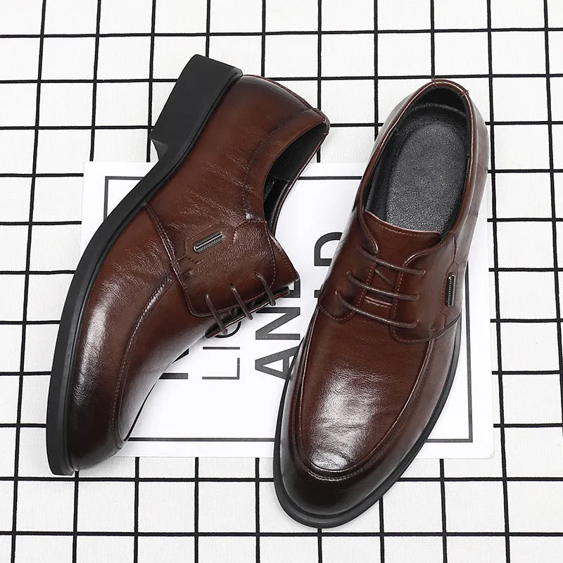 INSTOCK-Men's leather shoes Derby British style