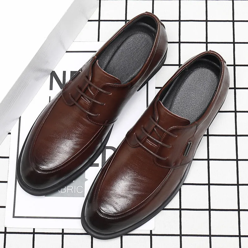 INSTOCK-Men's leather shoes Derby British style