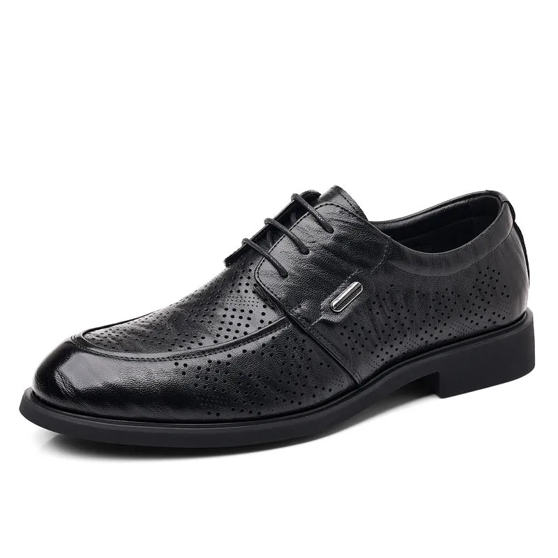INSTOCK-Men's leather shoes Derby British style