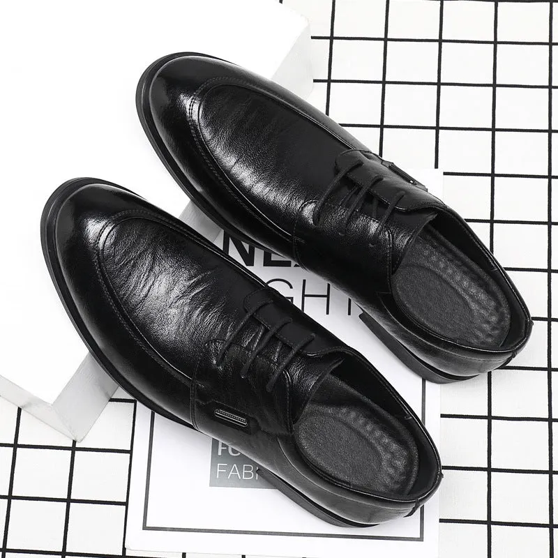 INSTOCK-Men's leather shoes Derby British style
