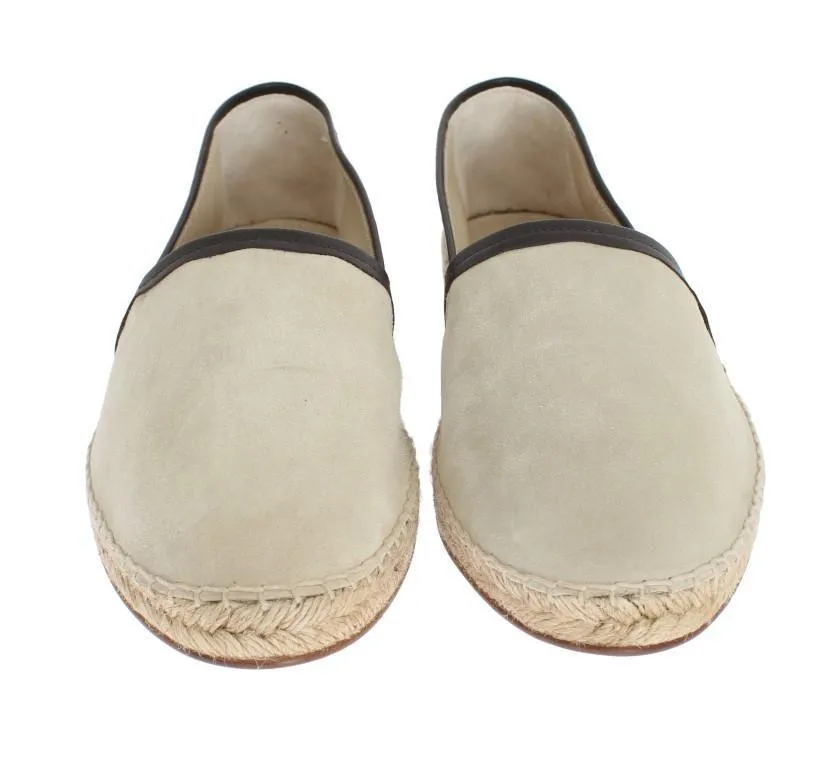 Ivory White Suede Corrida Espadrilles