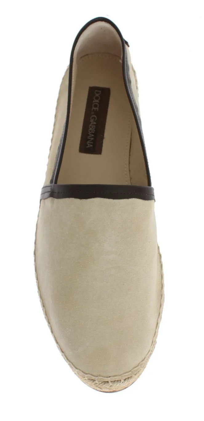 Ivory White Suede Corrida Espadrilles