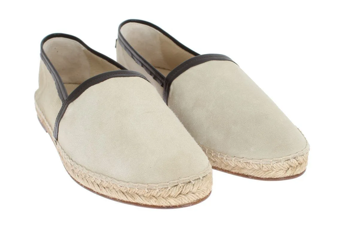 Ivory White Suede Corrida Espadrilles
