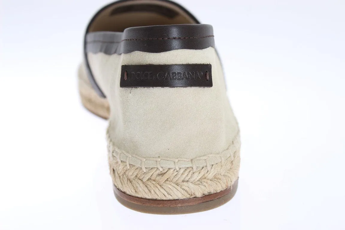 Ivory White Suede Corrida Espadrilles