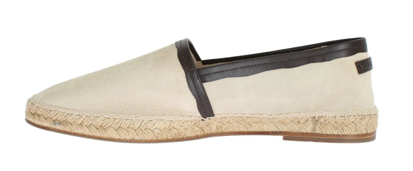 Ivory White Suede Corrida Espadrilles