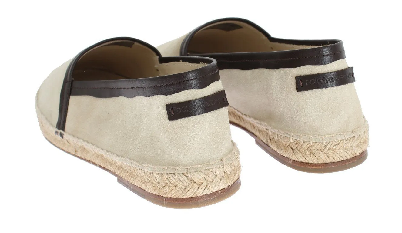Ivory White Suede Corrida Espadrilles