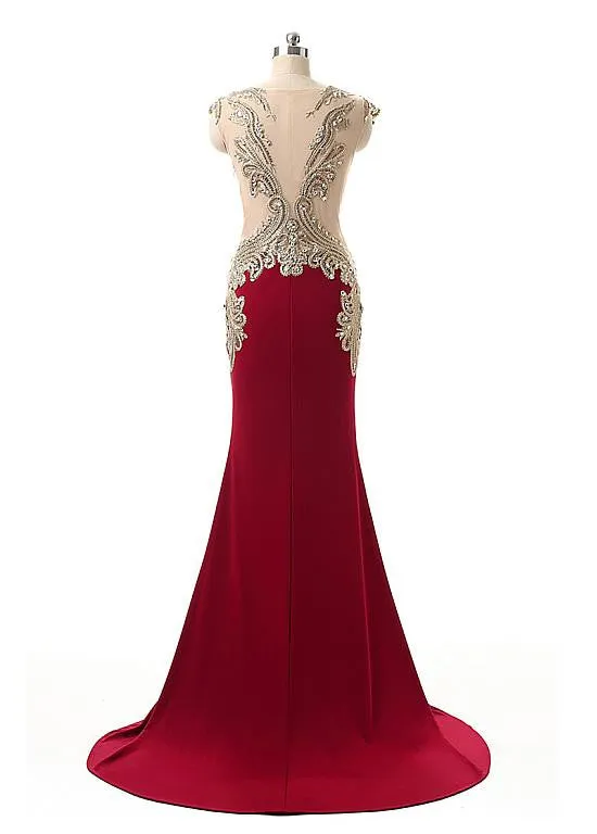 Jersey Square Mermaid Evening Dresses