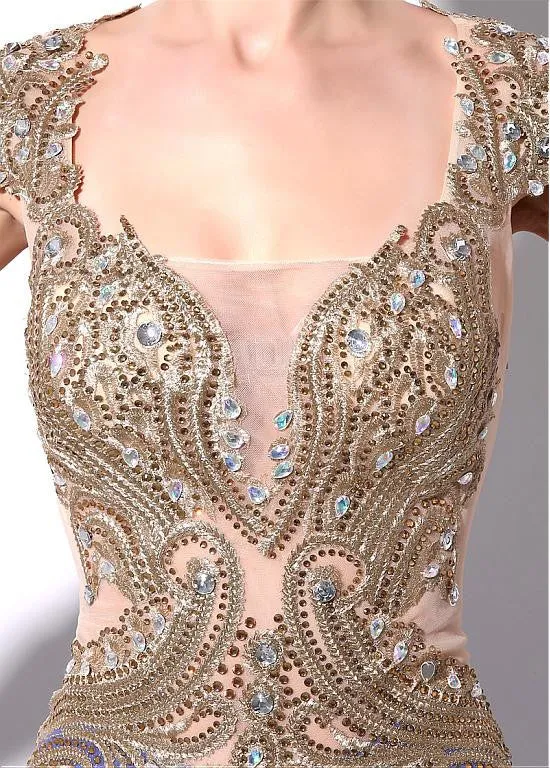Jersey Square Mermaid Evening Dresses