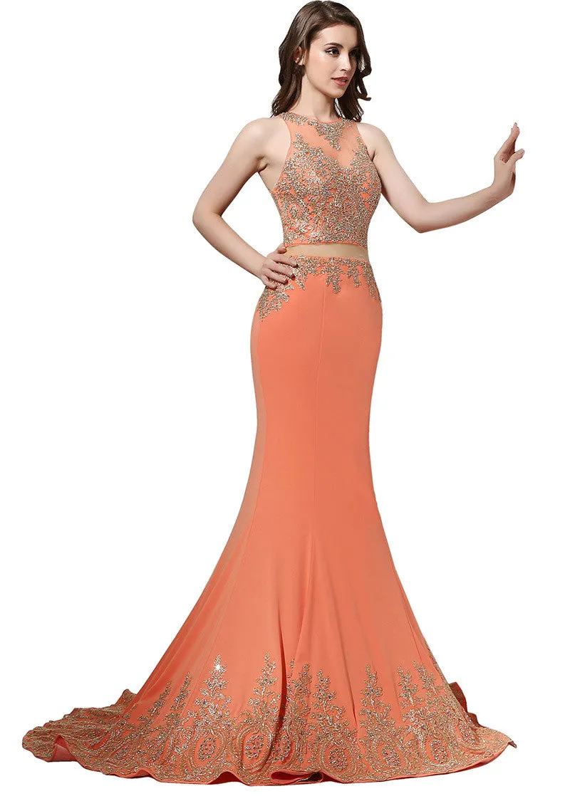 Jewel See-throughEvening Dress