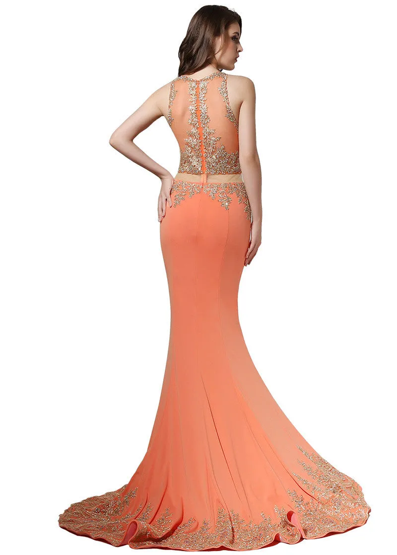 Jewel See-throughEvening Dress